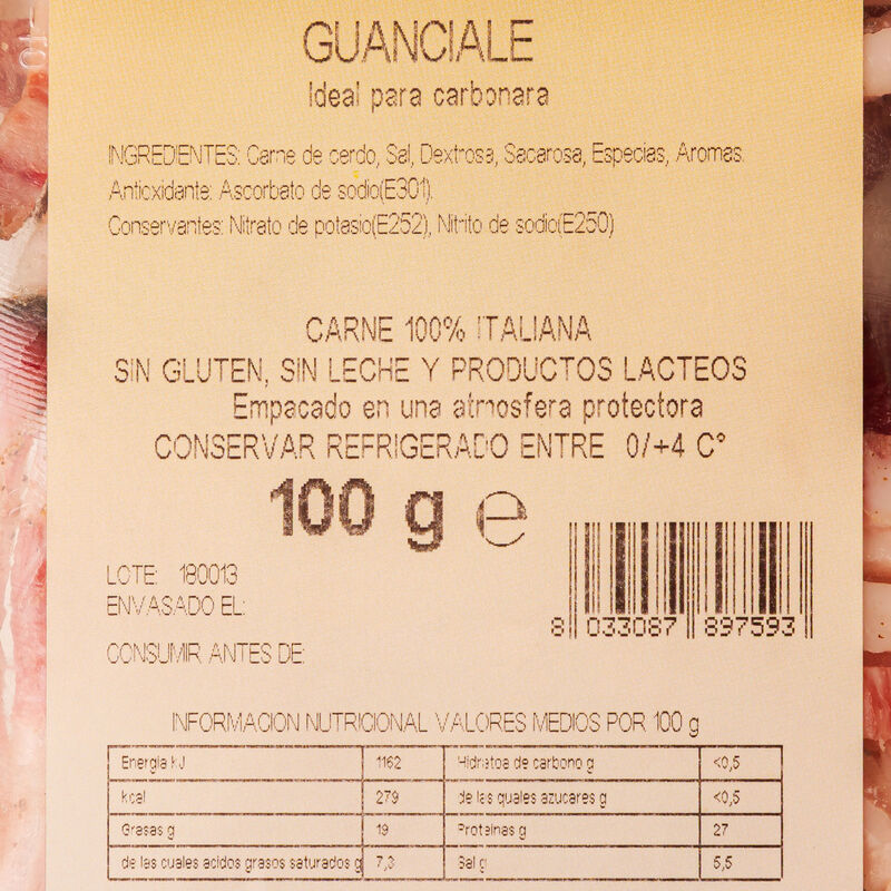Guanciale Peveri 100g 