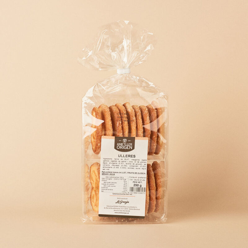 Palmeras de pasta hojaldre sin palma Ametller Origen 250g