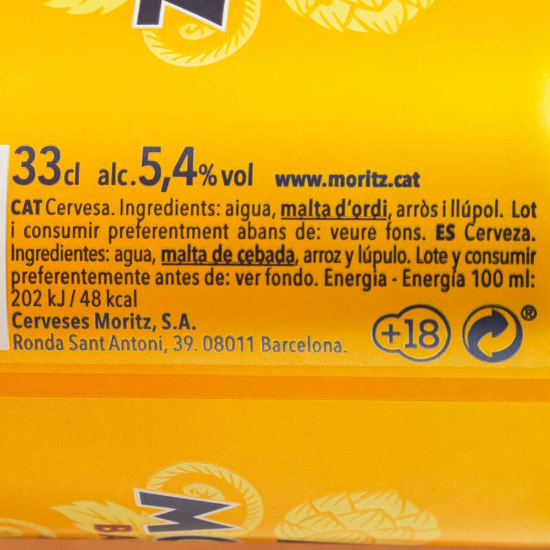 Cerveza en lata Original MORITZ 33cl 