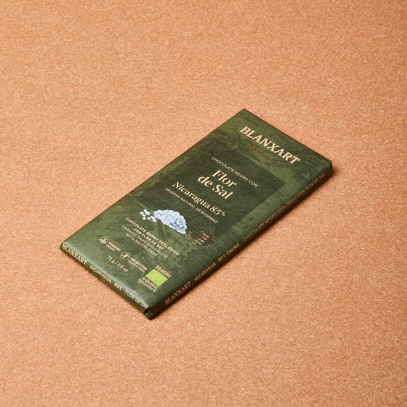 Chocolate negro Nicaragua 85% con sal ecológico Blanxart 75g 