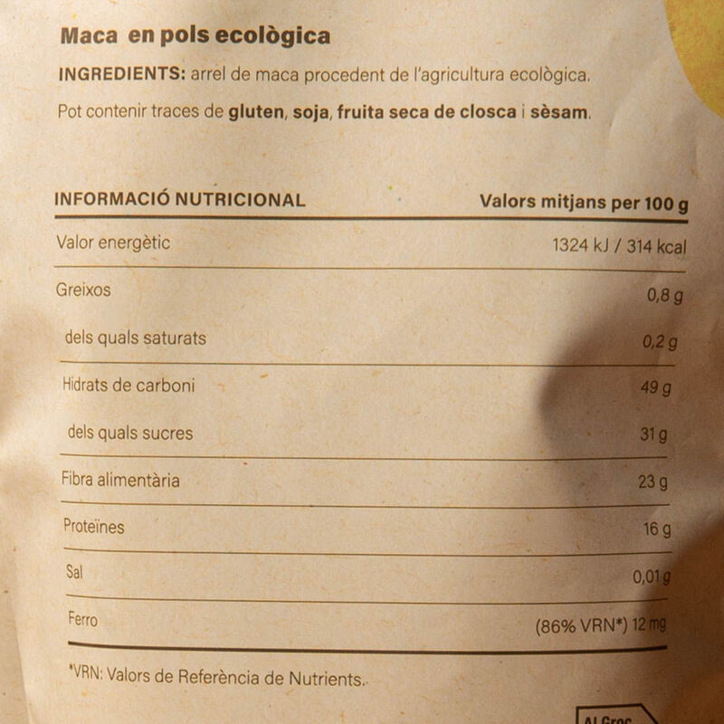 Maca ecològica en pols 175g
