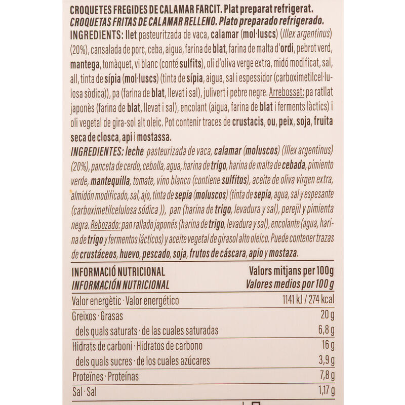 Croquetes de calamar farcides amb tinta Ametller Origen 168g - 6u. 