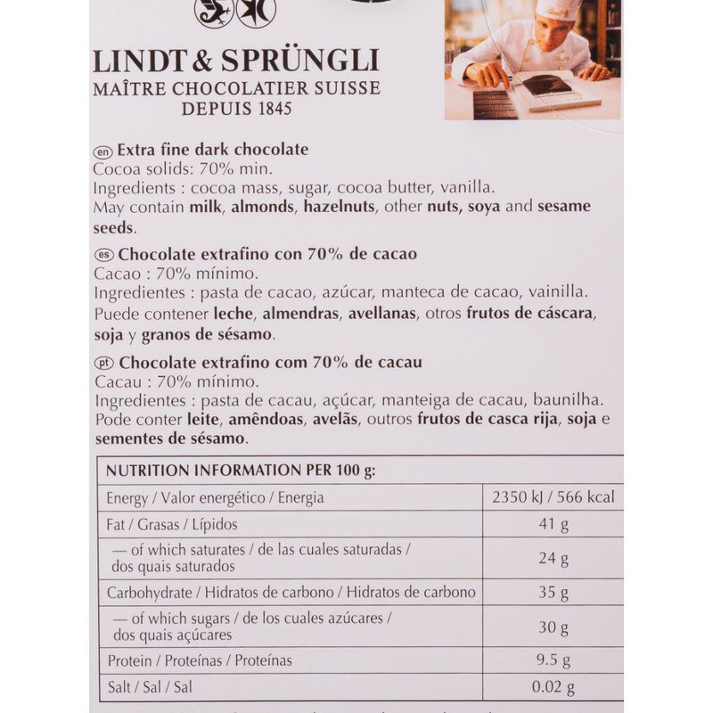 Xocolata negra 70% Lindt Excellence 100g 
