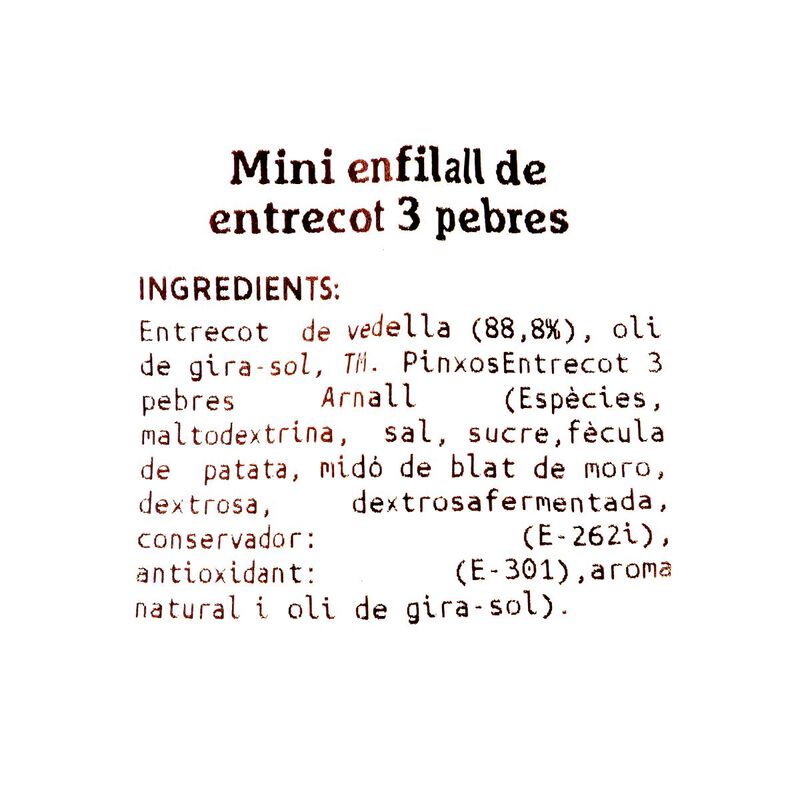 Mini enfilall de entrecot 3 pebres Ametller Origen by Arnall - 6u. 