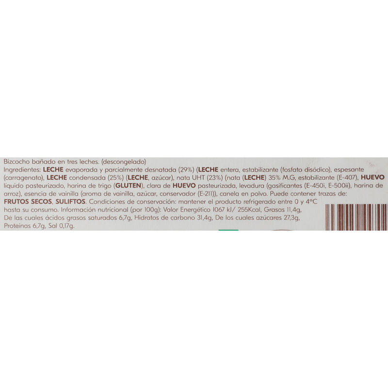 Pastel Tres leches TARRI&CO 200g