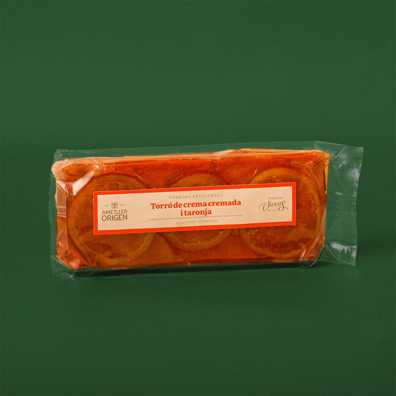 Torró de crema cremada i taronja Ametller Origen 200g 