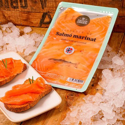 Llesques de salmó marinat Ametller Origen 80g 