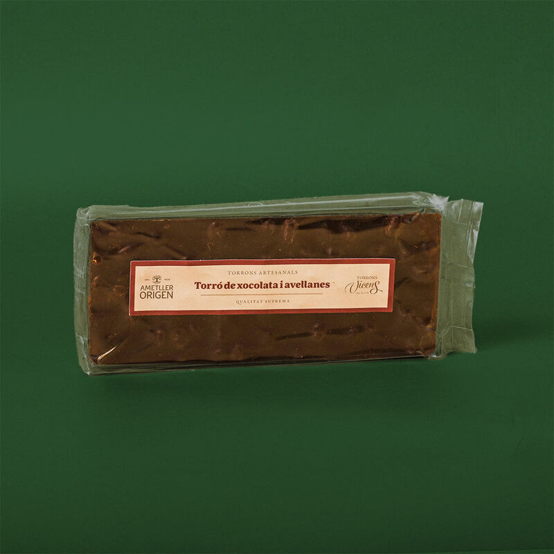 Torró de xocolata i avellanes Ametller Origen 200g
