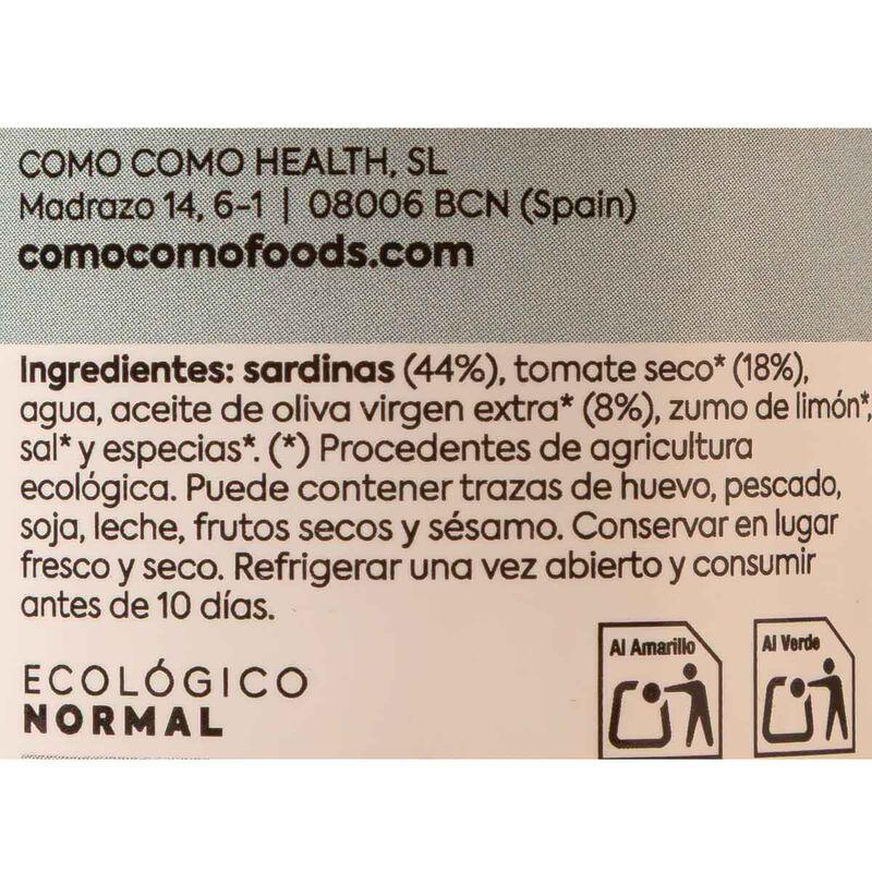 Paté de sardines i tomàquet sec Como Como 100g 