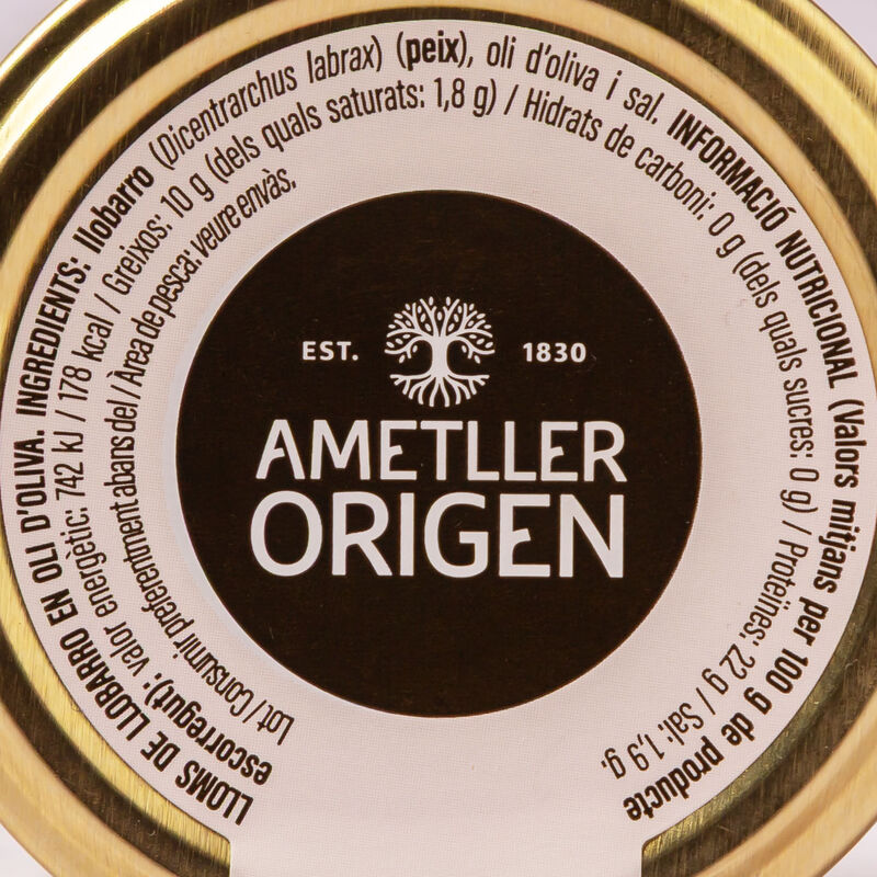 Llobarro en oli d'oliva Ametller Origen 100g 