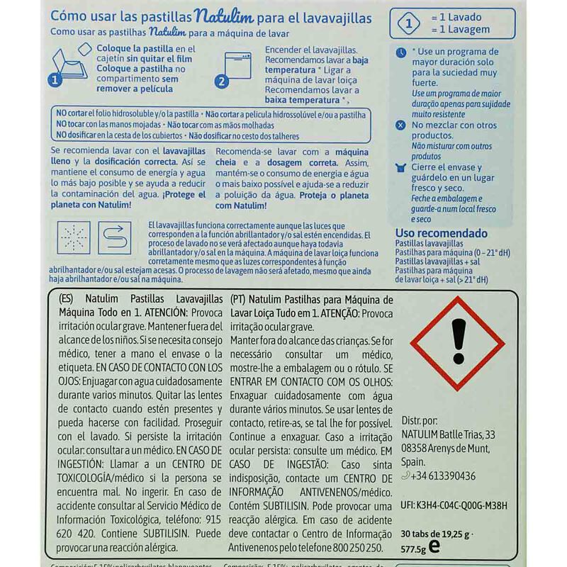 Lavavajillas Natulim - 30uds. 