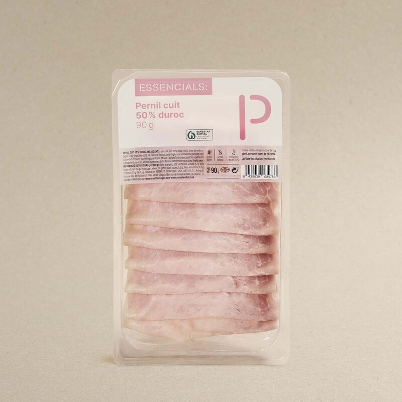 Jamón cocido 50% duroc Essencials 90 g
