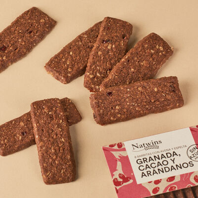Barritas cacao granada y arándanos Natwins 80g 