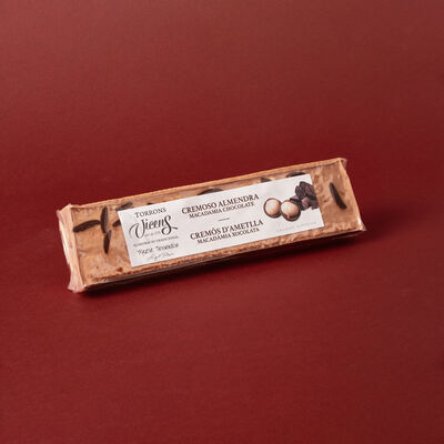 Torró cremós d'ametlla de macadàmia i xocolata Torrons Vicens 150g 