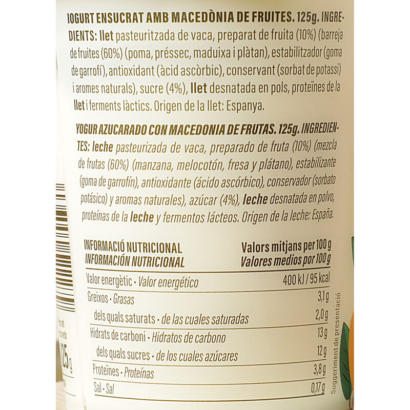 Yogur cremoso de macedonia Ametller Origen - 4uds.