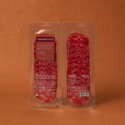 Salchichón de pavo Essencials 50g - pack 2uds 