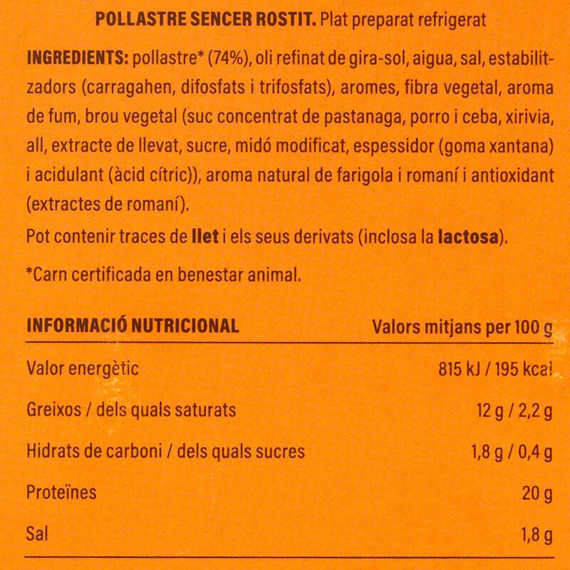 Pollastre sencer rostit Ametller Origen 1kg 
