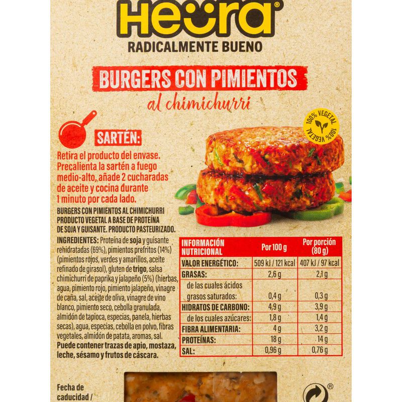 Burger de pimiento al chimichurri Heura 160g - 2uds.