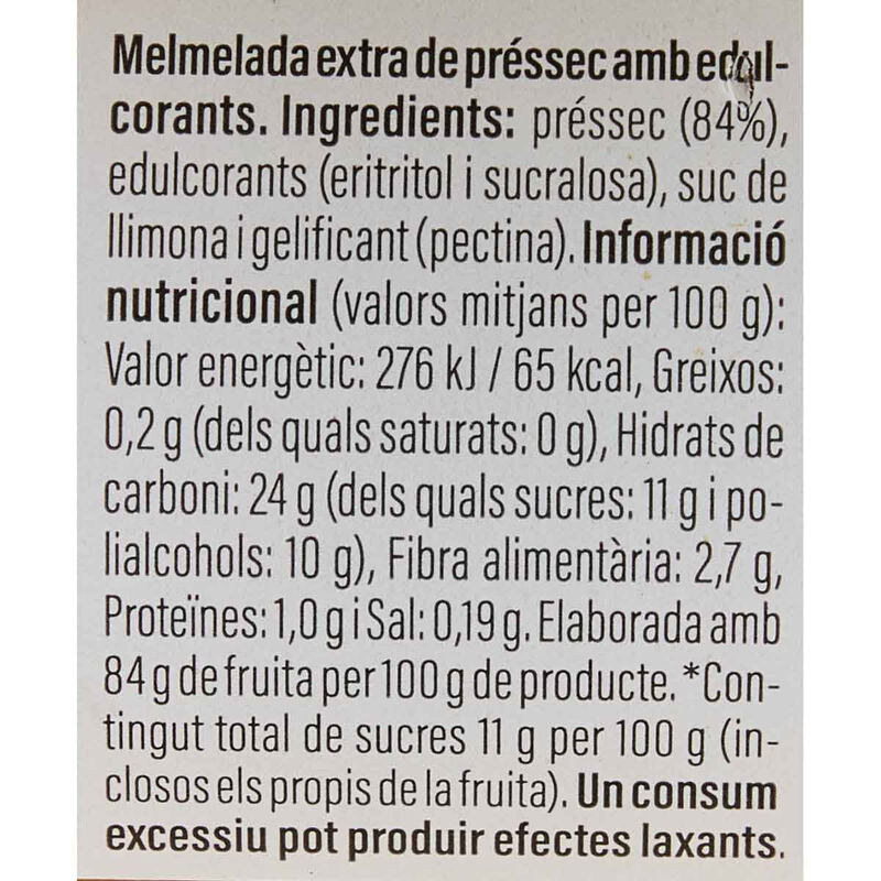 Mermelada de melocotón 0% azucares añadidos Ametller Origen 200g