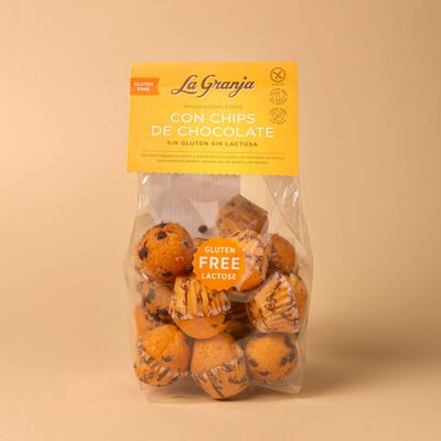 Madalenas mini con chips de chocolate sin gluten y sin lactosa La Granja 220g 