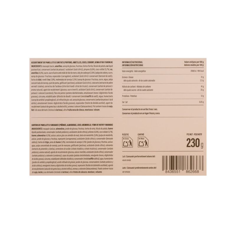 Surtido de panellets Ametller Origen 230g - 12uds 