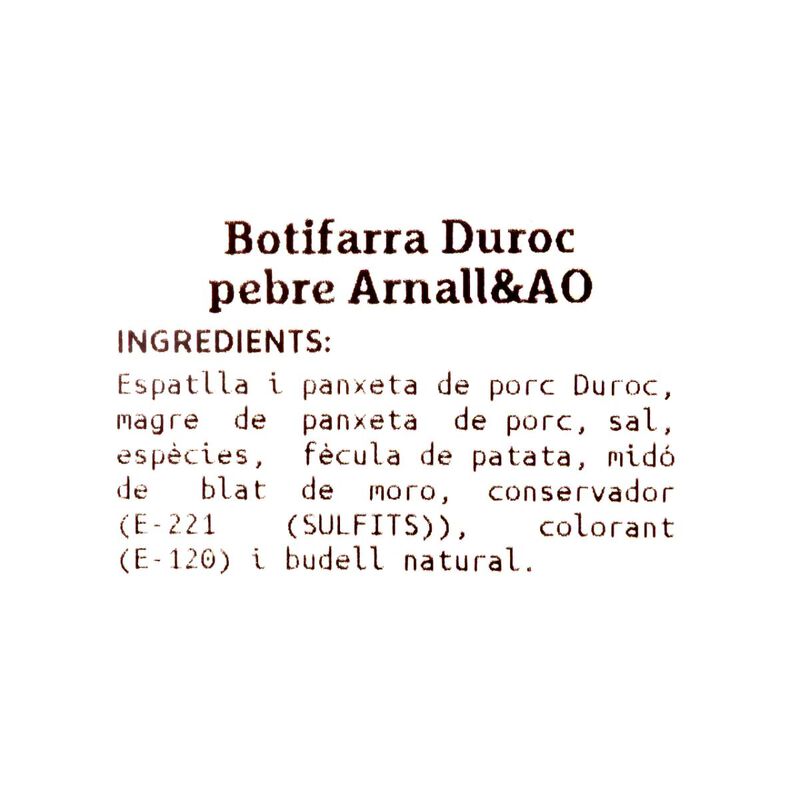 Butifarra duroc de pueblo con pimienta Ametller Origen by Arnall - 2uds. 