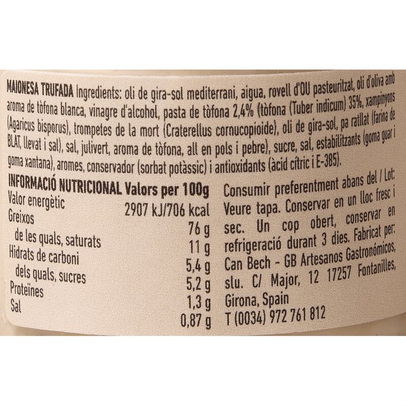 Maionesa tofonada Can Bech 110g 