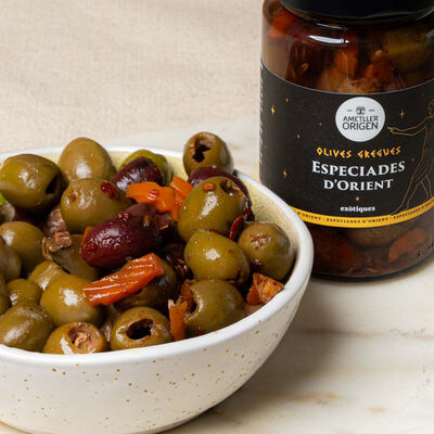 Olives gregues especiades d'Orient Ametller Origen 160g 