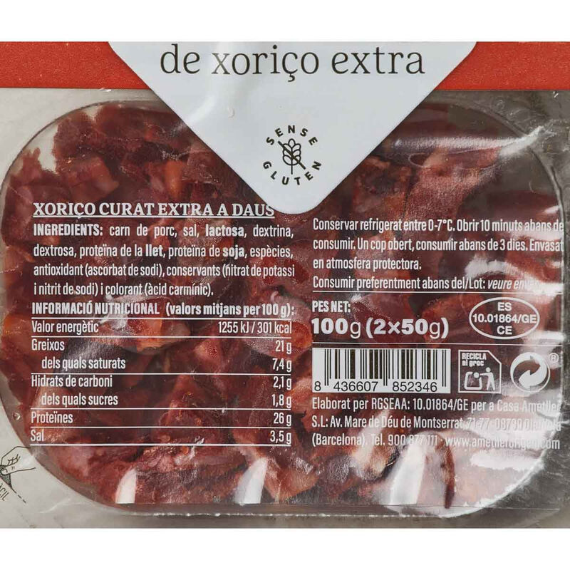 Taquitos de chorizo extra Ametller Origen 50g - 2uds. 