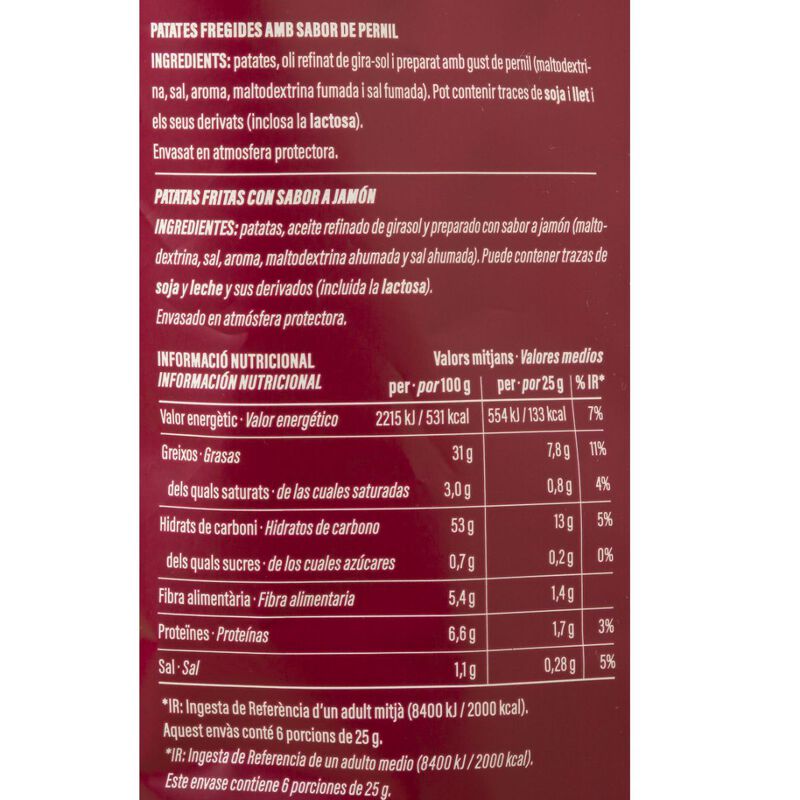 Patatas onduladas jamón Ametller Origen 150g