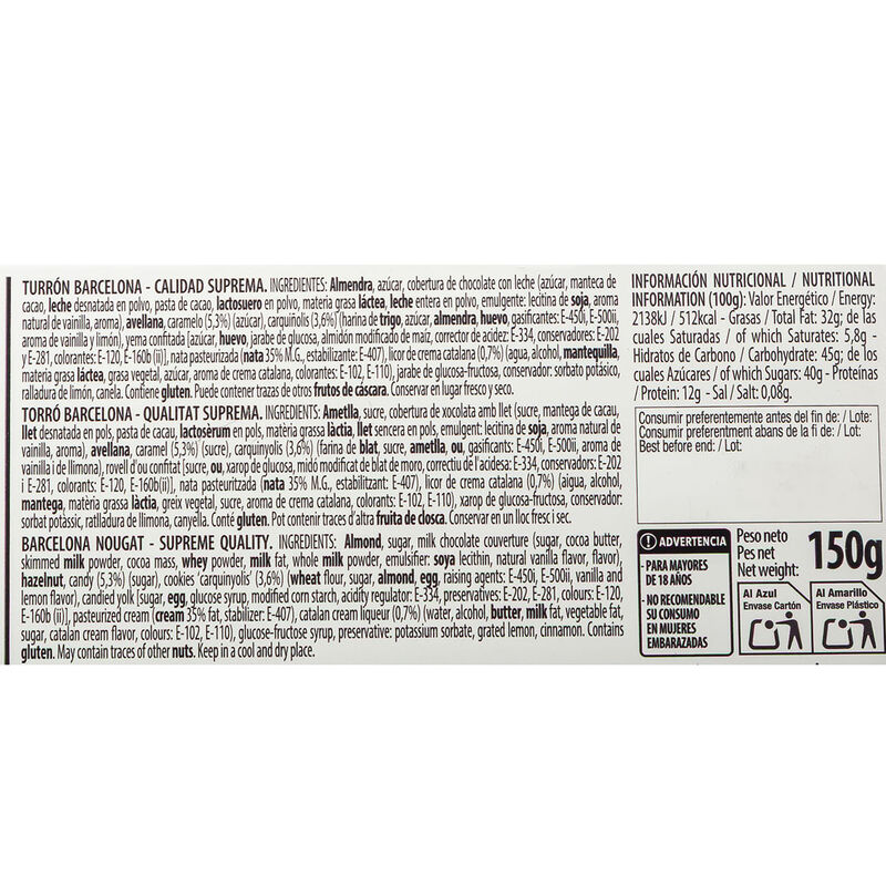Torró Barcelona Albert Adrià by Vicens 150g