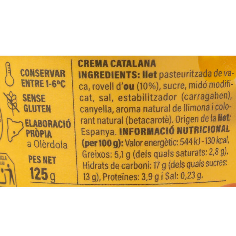 Crema catalana Ametller Origen 125g 