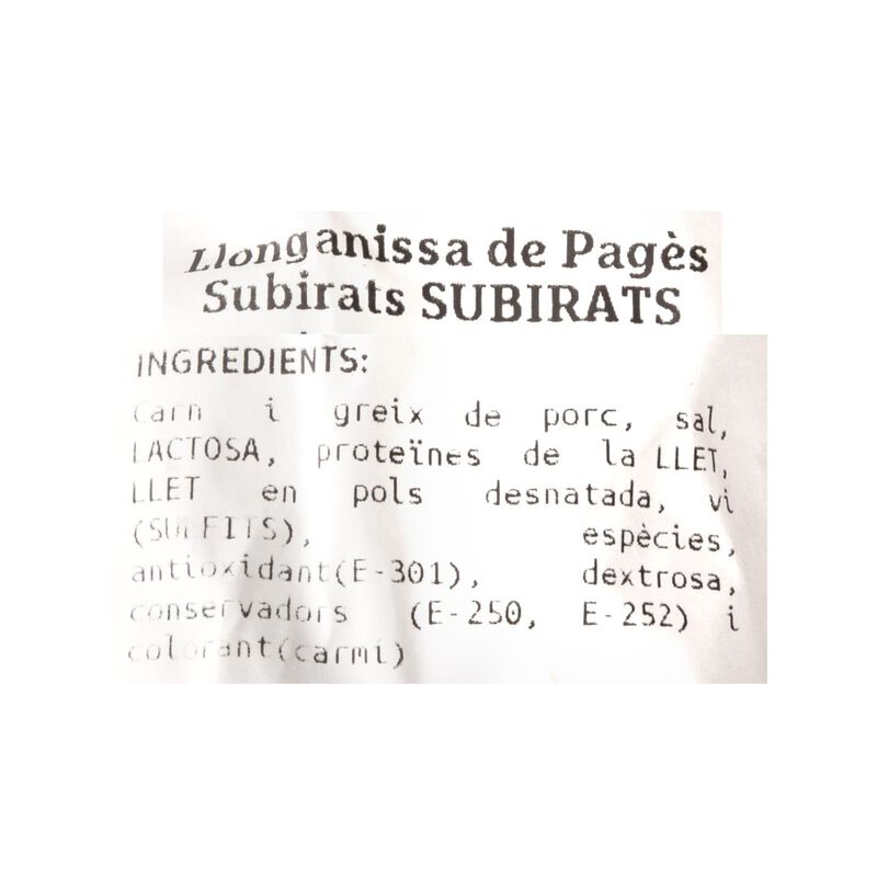 Llonganisa de Pagès Subirats 