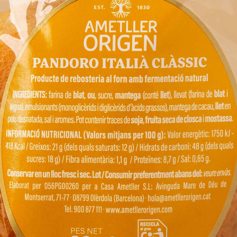 Mini Pandoro Ametller Origen 80g