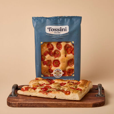 Focaccia genovesa con tomates cherry TOSSINI 180g 