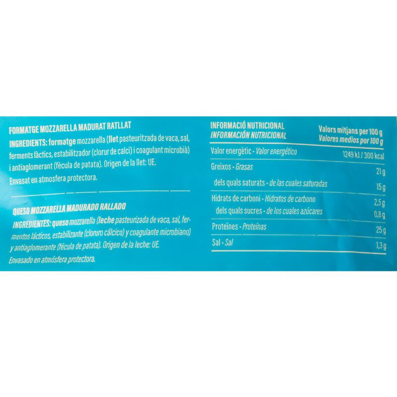 Mozzarella ratllada Essencials 150g 