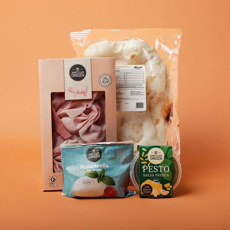Lote de focaccia de jamon y queso 