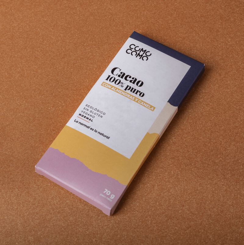 Chocolate con almendras y canela Como Como 70g 