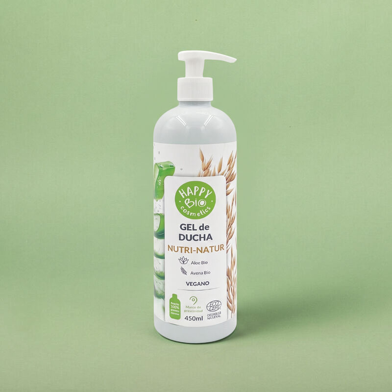 Gel de ducha aloe y avena Happy Bio 450ml