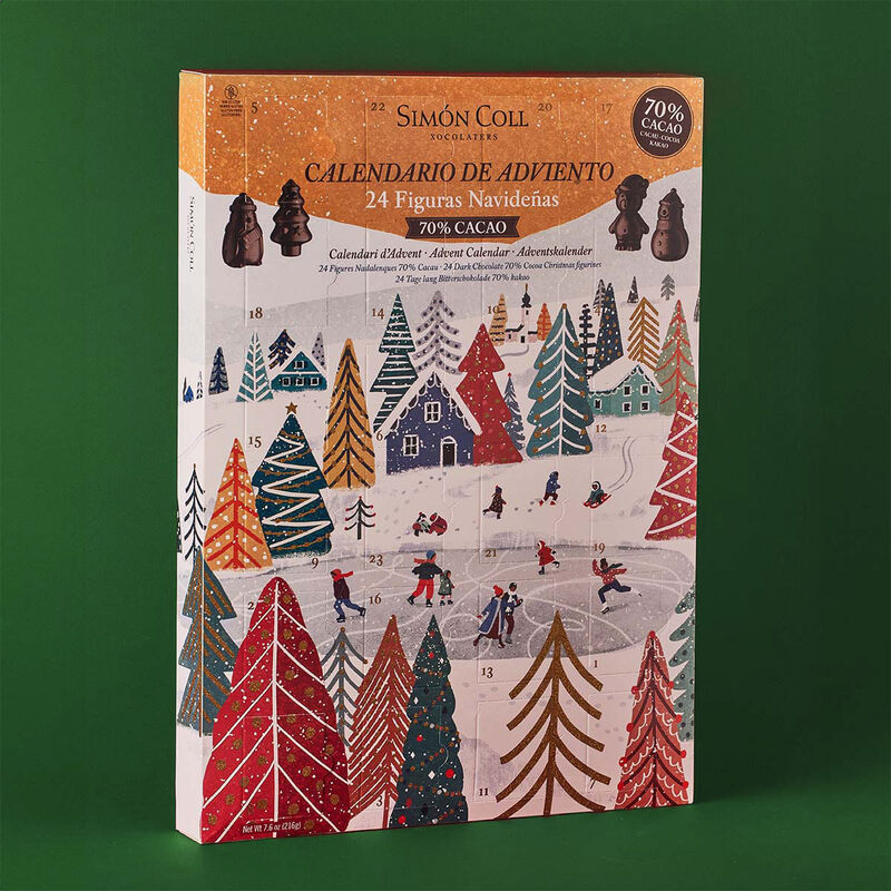 Calendario adviento 3D 70% cacao Simon Coll 216g 