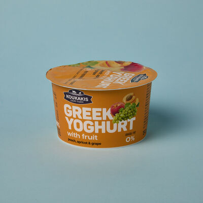 Iogurt grec de préssec, albercoc i raïm 2% matèria grassa KOUKAKIS 150g 