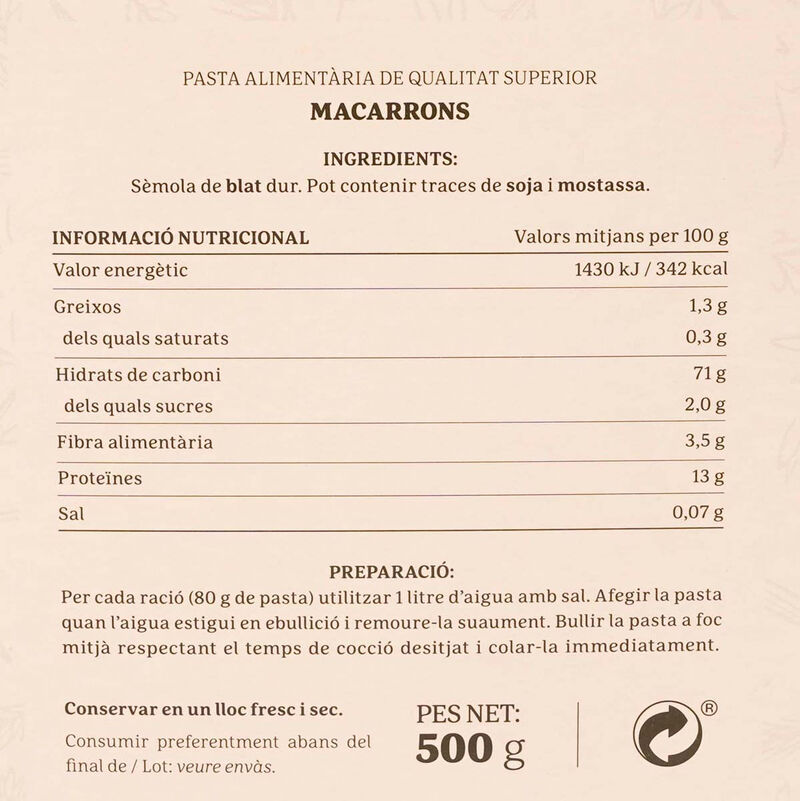 Macarrons Ametller Origen 500 g 