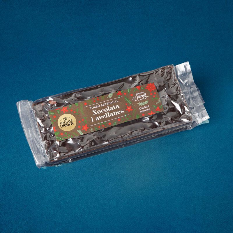 Torró de xocolata i avellanes Ametller Origen 200g 