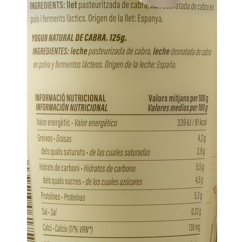 Yogur firme de cabra Ametller Origen 125g - 2uds. 