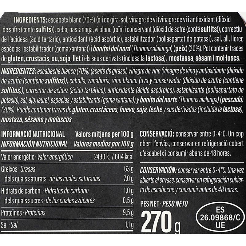 Bonito en escabeche Ametller Origen 270g 