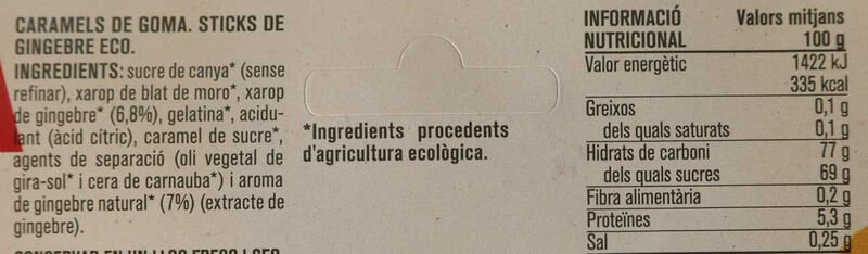 Bastonets gingebre ecològics Ametller Origen 80g 