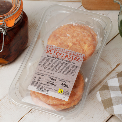 Hamburguesa pollastre amb formatge Ametller Origen 300g 