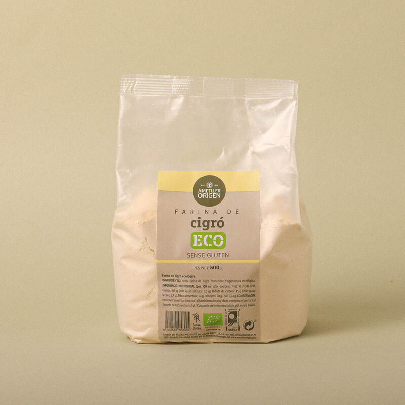 Harina de garbanzo ecológica sin gluten Ametller Origen 500g