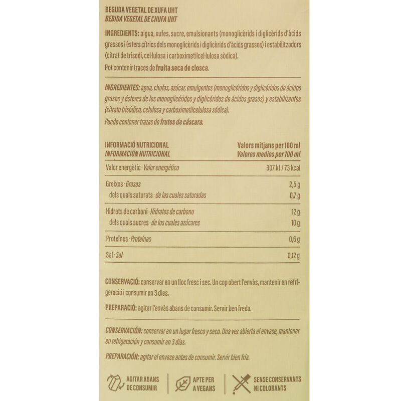 Orxata de xufa Ametller Origen 1l 