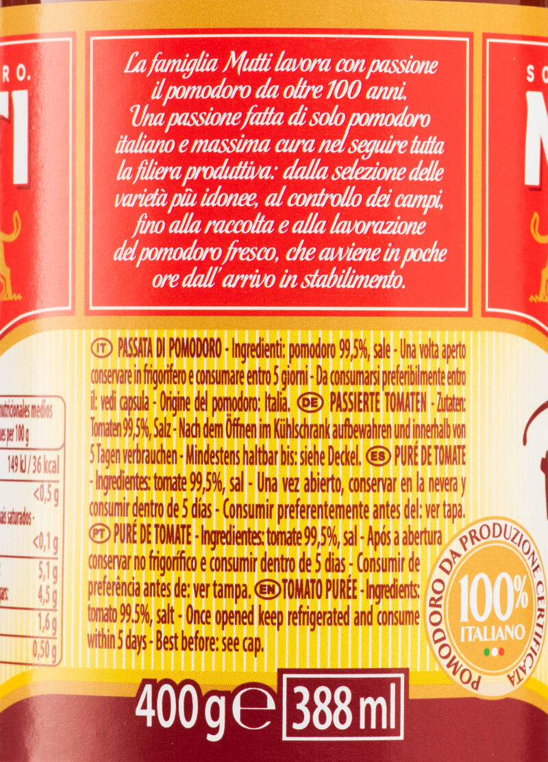 Salsa de tomate Passata Mutti 400g